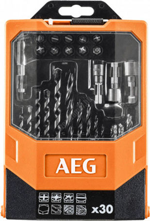 AEG Tools Satz 30 Bohrer für Gemäuer, Metall und Holz