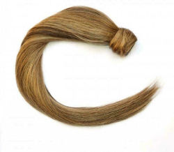 Seamless1 Extension με Φυσική Τρίχα σε Καστανό Χρώμα 55cm Caramel Blend Piano Colour Ponytail