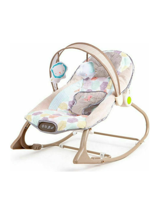 Ecotoys Baby Entspannung Ζωάκια mit Musik und Vibration Beige für Kinder bis zu 18kg