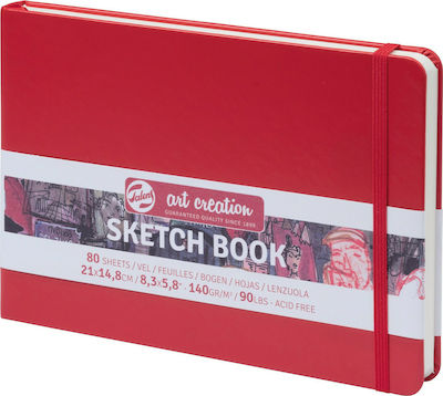 Royal Talens Skizzenblock Skizzenbuch Art Creation Sketch Book Rotes A5 21x15cm 140gsm 80 Blätter A5 / 14.8X21Cm 9314205M