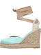 Sante Day2Day Women's Leather Platform Espadrilles Turquoise