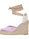 Sante Day2Day Women's Leather Platform Espadrilles Purple