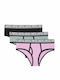 Βαμβακερά Γυναικεία Slip 3Pack Black/Mint/Pink