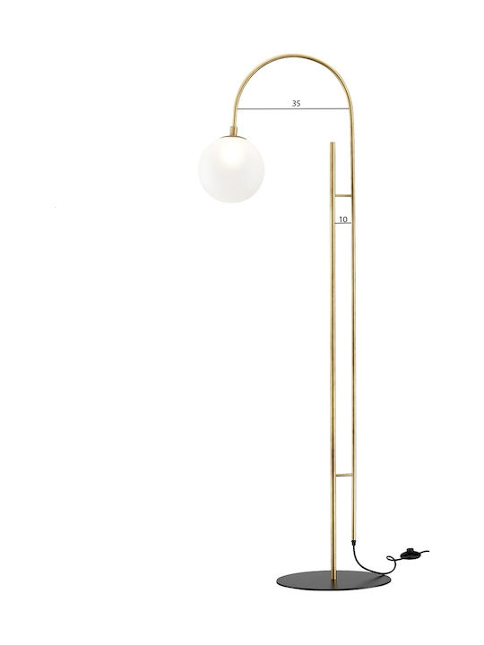 Luma Floor Lamp H160xW35cm. with Socket for Bulb G9 Gold