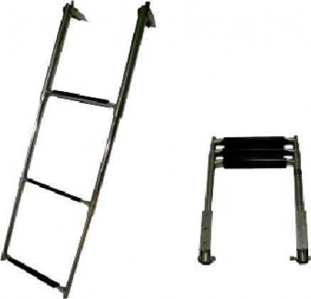 Eval 4 Steps Folding Boat Ladder Folding Stainless Steel Platform Ladder with 4 Steps (Open: 115.5cm, Closed: 38.5cm)