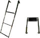 Eval 3 Steps Folding Boat Ladder Σκάλα Inox Πτυσσόμενη Πλατφόρμας με 4 Σκαλοπάτια (Ανοιχτή:60cm, Κλειστή:34cm)