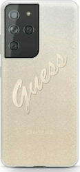 Guess Vintage Umschlag Rückseite Silikon Gold (Galaxy S21 Ultra 5G) GUHCS21LPCUGLSGO