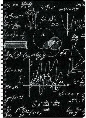 Next Spiral Notebook Ruled A4 70 Sheets 2 Subjects Trends Mathematics Black 1pcs