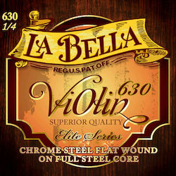 La Bella Elite 630 Single Violin Strings Chrome 4 Pieces 1/4