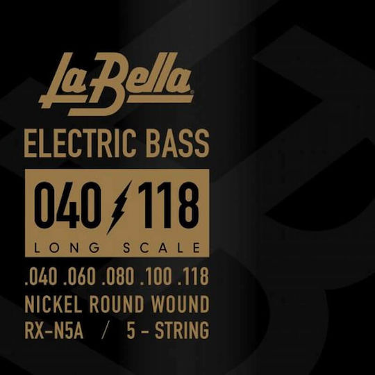 La Bella Rx Nickel Μονές Χορδές Nickel Wound Μπάσου 5τμχ 40" 5-String