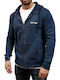 Basehit Men's Sweatshirt Jacket with Hood and Pockets Navy Blue