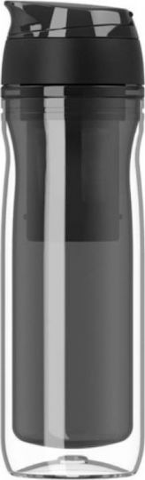 Timolino Omni Plaza Series Filter Glass Thermos Stainless Steel BPA Free 400ml Black with Mouthpiece