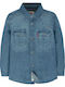 Kids One Color Shirt Long Sleeve Denim Blue Barstow Western