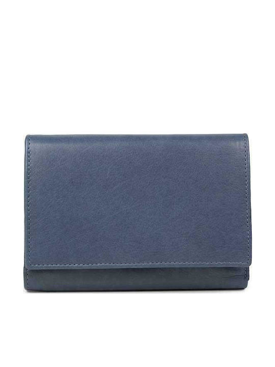 Large Leather Women's Wallet Classic Blue
