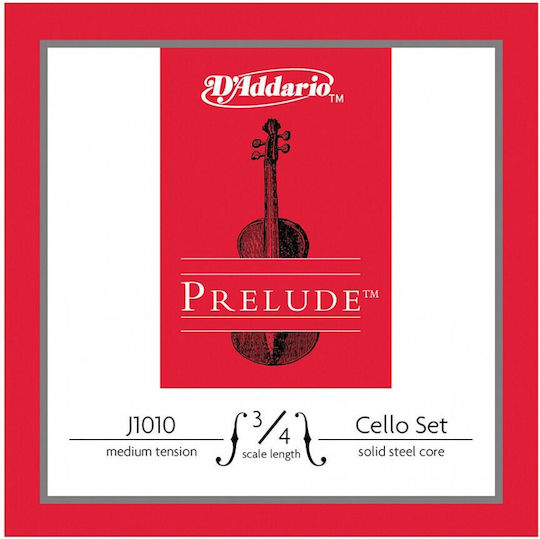 Daddario Set of Steel Strings for Cello 3/4 Prelude Cello 3/4 Medium