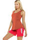 Bodymove Damen Sportliches Bluse Ärmellos Orange