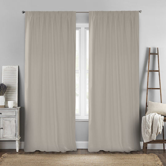 Lino Home Перде с Плик с Писалка Renas 211 Таупе 300x280см