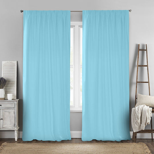 Lino Home Перде с Плик с Писалка Renas 351 Тюркоазен 300x280см