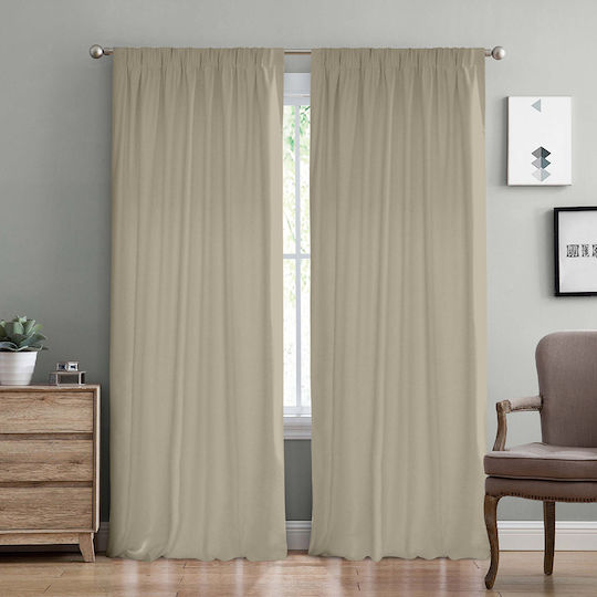 Lino Home Vorhang mit Bleistiftfalten Samos Mocca 150x275cm