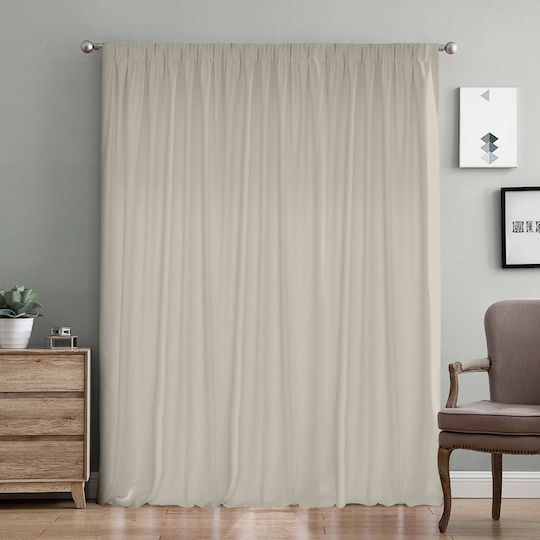 Lino Home Перде с Плик с Писалка Samos Пясъчен 300x275см