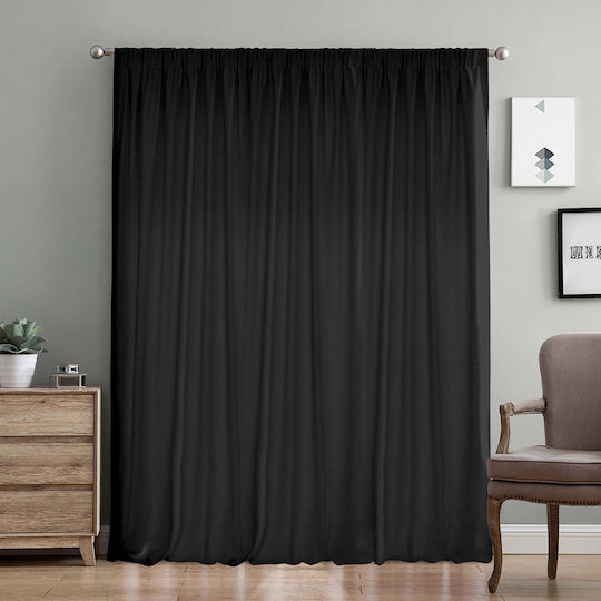 Lino Home Перде с Плик с Писалка Samos Черно 300x275см