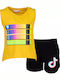 Εβίτα Kids Set with Shorts Summer 2pcs Yellow