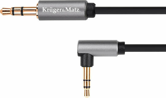 Kruger & Matz Καλώδιο Ήχου 3.5mm male - 3.5mm male Μαύρο 1.8m με Επίχρυσους Ακροδέκτες KM1233