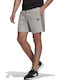 Essentials French Terry 3-Stripes Αθλητική Ανδρική Βερμούδα Γκρι