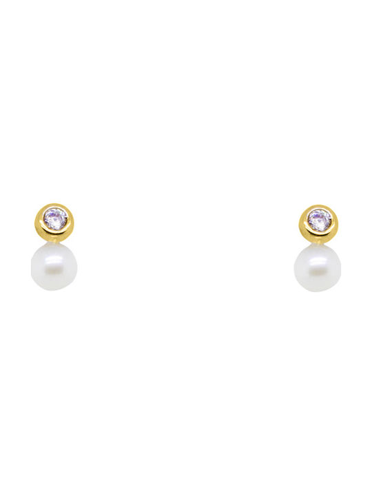 14K Gold earrings with pearls