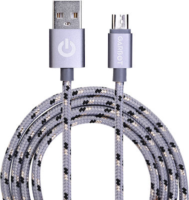 Garbot Grab&Go Împletit USB 2.0 spre micro USB Cablu Argint 1m (GARC-05-10195) 1buc