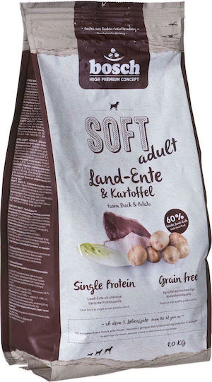 Bosch Petfood Concepts Soft Adult 1kg Dry Food Grain-Free for Adult Dogs with Duck and Potatoes