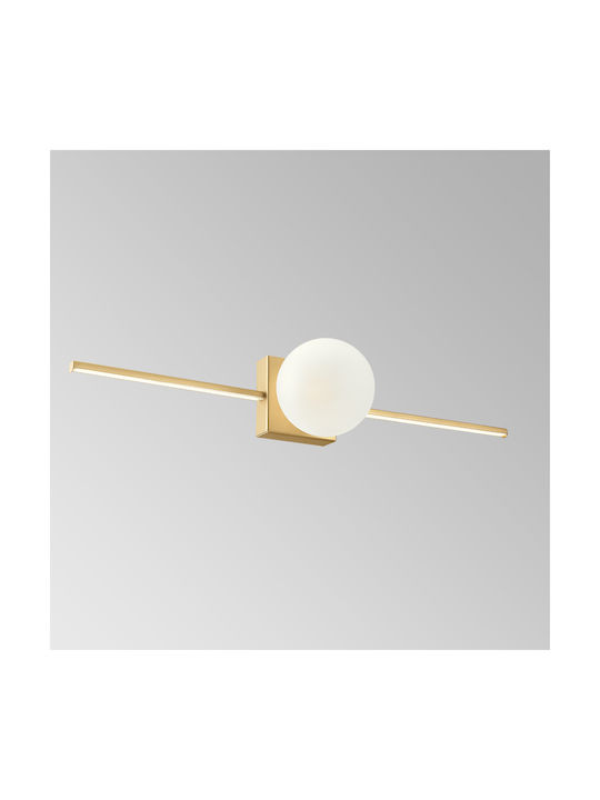 Luma Modern Wall Lamp with Integrated LED and Warm White Light Gold 90cm Width 90cm