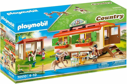 Playmobil Държава Pony Shelter with Mobile Home за 4-10 години