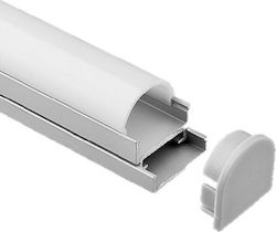 Atman External Aluminum Profile for LED Strip with Opal Cover 200x1.9x2cm