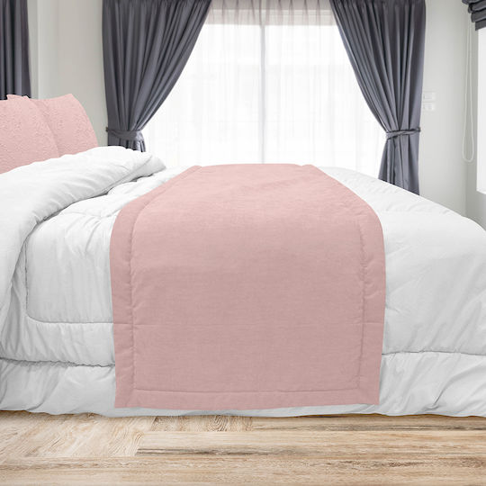 Lino Home Renas Ράνερ Κρεβατιού Ξενοδοχείου Υπέρδιπλο M240xΠ240εκ. Ροζ