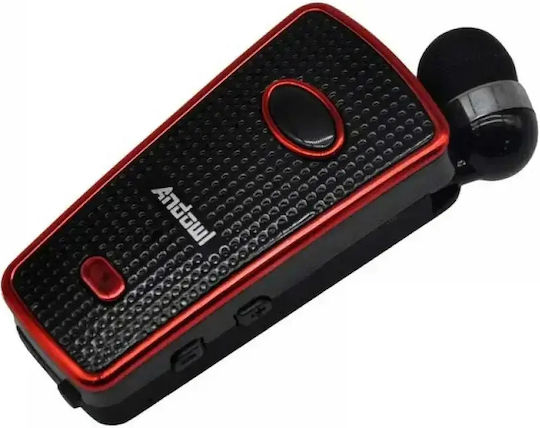 Andowl Q-E81 In-ear Bluetooth Handsfree Ακουστικό Πέτου Μαύρο / Πορτοκαλί