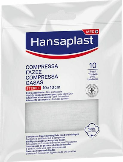 Hansaplast Sterile Gauze Pads 10x10cm Med 10pcs