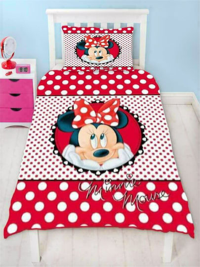 Κουβέρτα Βελουτέ Minnie Κόκκινη 160x220εκ.