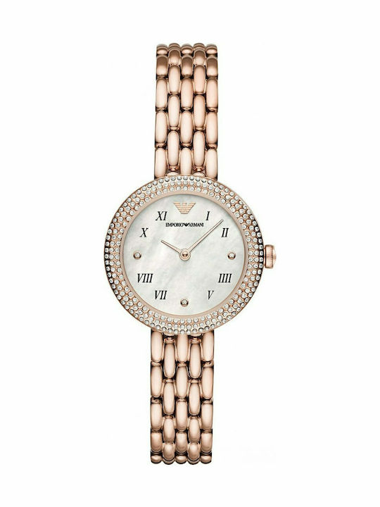 Emporio Armani Women's Watch with Pink Gold Metal Bracelet