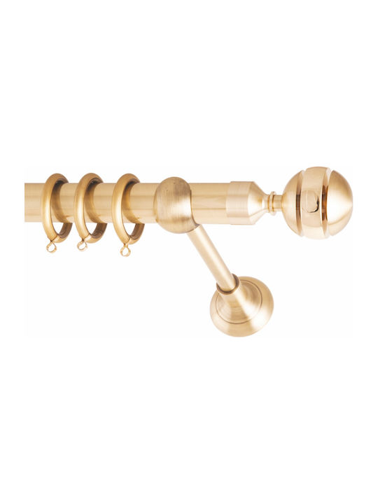 Frans Metallic Curtain Pole Amore Single Φ25mm 160cm Oro Matt