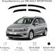 Heko Set of Windbreakers Front and Rear Car Dark Fime for Volkswagen Golf Sportsvan 4pcs