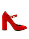 Sante Pumps mit Riemchen & Chunky hoher Absatz Rot