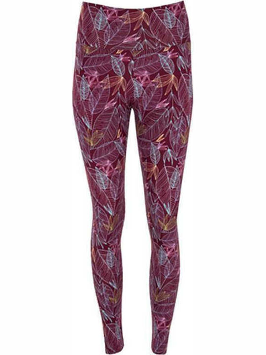 Women's Long Training Legging High Waisted Burgundy