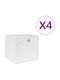 vidaXL Fabric Storage Box White 28x28x28cm 4 Pieces