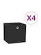 vidaXL Fabric Storage box Black 28x28x28cm 4pcs