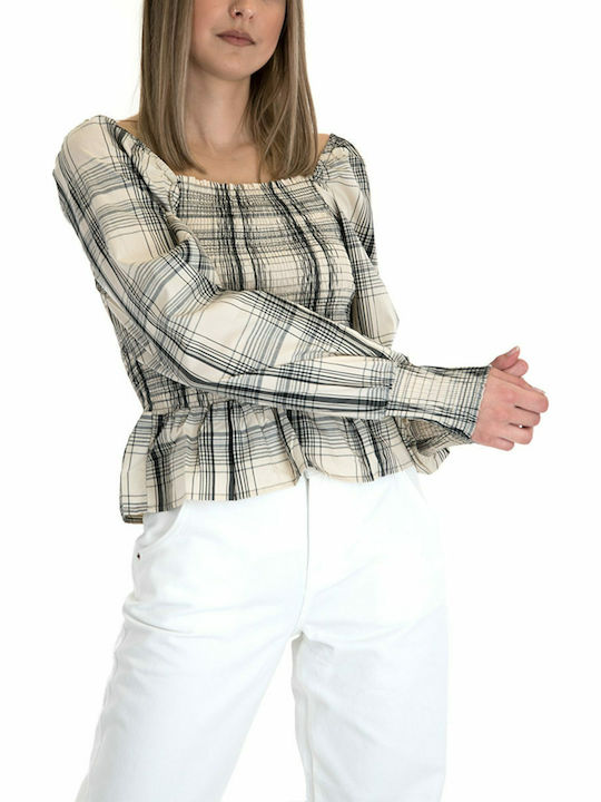 Only Life Bluse Ecru/Black