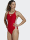 Mid 3-Stripes Αθλητικό Ολόσωμο Μαγιό Vivid Red