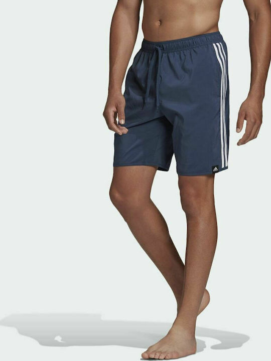 Adidas Classic-Length 3-Stripes Costum de baie pentru bărbați Pantaloni scurți Echipaj Marinei
