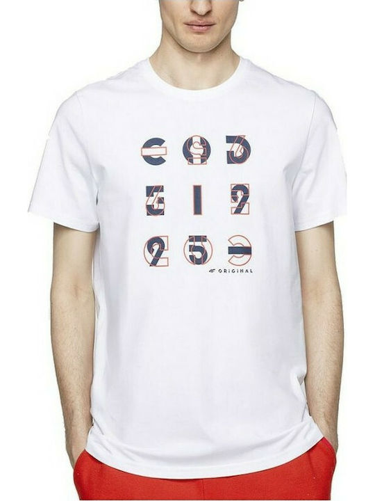 4F Men's T-Shirt Stamped White