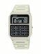 Casio Calculator Digital Men's Watch 43.2mm Battery with Beige Rubber Strap